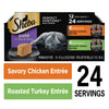 Sheba Wet Cat Food for Adult Cat Pate Variety Pack, Savory Chicken and Roasted Turkey Entrees, 2.6 oz. PERFECT PORTIONS Twin Pack Trays