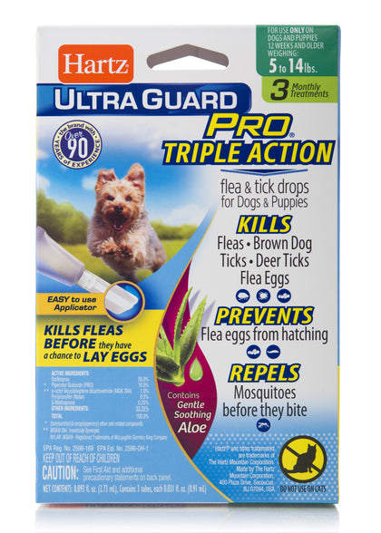 Wholesale price for Hartz UltraGuard Pro with Aloe Flea & Tick Drops for Dogs 5-14 lbs, 3 Monthly Treatments ZJ Sons Hartz 