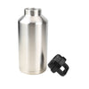 Ozark Trail 64 oz Silver and Black Double Wall Vacuum Sealed Stainless Steel Water Bottle with Wide Mouth Lid