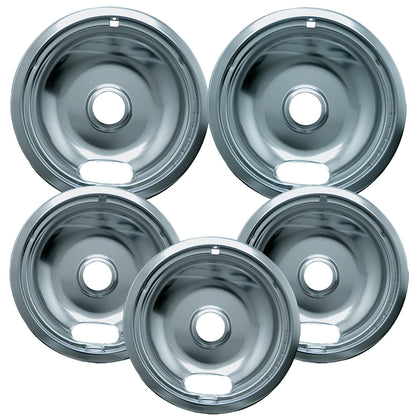 Range Kleen Range Accessories 6 in. 3-Small and 8 in. 2-Large Drip Bowl Plated (5-Pack) 12565X
