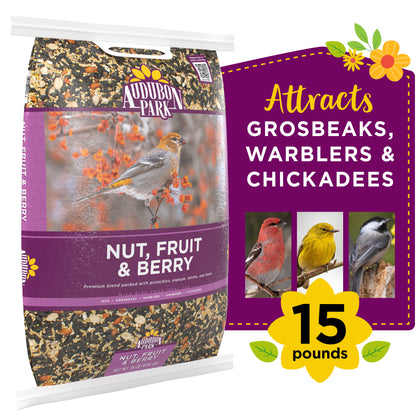 Audubon Park Nut, Fruit & Berry Wild Bird Food, New, 15 lbs.