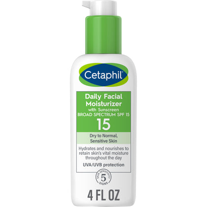 Cetaphil Daily Facial Moisturizer with SPF15, For Sensitive Skin, 4 oz