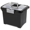 Sterilite Portable File Box, Plastic, Black