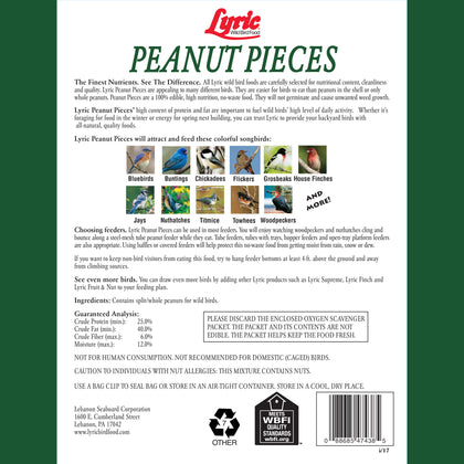 Lyric® Peanut Pieces Wild Bird Seed, No Waste Bird Food - 15 lb. Bag