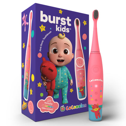 Wholesale price for Burst Kids Cocomelon Sonic Toothbrush with 1 Head and 1 Charging Base, Pink ZJ Sons Burst 