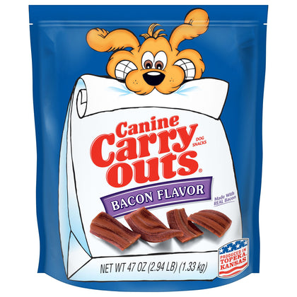 Wholesale price for Canine Carry Outs Bacon Flavor Dog Treats, 47oz Bag ZJ Sons Canine Carry Outs 