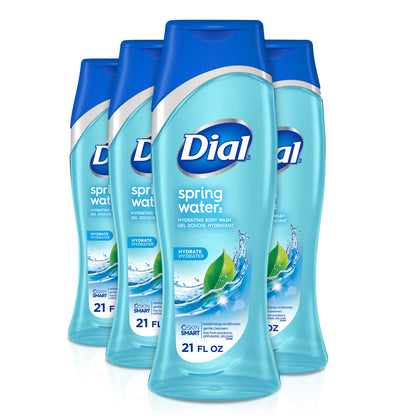 Dial Hydrating Body Wash, Spring Water, 21 fl oz (Pack of 4)
