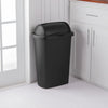 Sterilite 13 Gallon Trash Can, Plastic Roll Top Kitchen Trash Can, Black