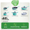 Greenlife Diamond Ceramic Non-stick 13Pc Cookware Set, Turquoise