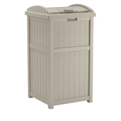 Wholesale price for Suncast Outdoor Hideaway Trash Container for Patio, Taupe, 33 Gallon ZJ Sons Suncast 