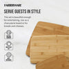 Farberware 3-Piece Kitchen Cutting Board Set, Reversible Chopping Boards for Meal Prep and Serving, Charcuterie Board Set, Wood Cutting Boards, Assorted Sizes, Bamboo