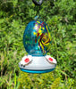 Griffin Products 16 oz. Teal Hand-Blown Glass Hummingbird Feeder