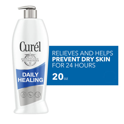 Curel Daily Healing Hand and Body Lotion for Dry Skin, Dermatologist Recommended, with Advanced Ceramides Complex, 20 Ounce Pump Bottle