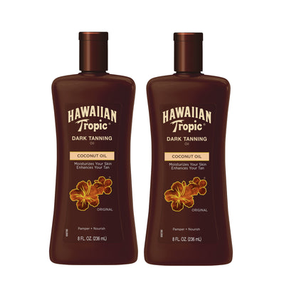 Hawaiian Tropic Dark Tanning Oil 8oz, Twin-pack