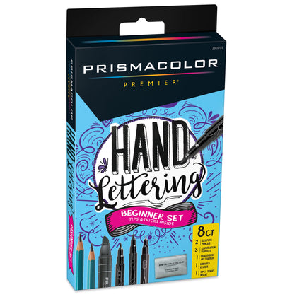 Wholesale price for Prismacolor Premier Beginner Hand Lettering Set with Illustration Markers, Art Markers, Pencils, Eraser and Tips Pamphlet, 8 Count ZJ Sons Prismacolor 