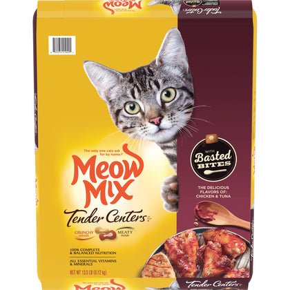 Wholesale price for Meow Mix Tender Centers with Basted Bites, Chicken and Tuna Flavored Dry Cat Food, 13.5-Pound ZJ Sons Meow Mix 