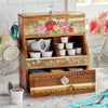 The Pioneer Woman Acacia Wood Coffee Pod and Tea Bag Kitchen Organizer Drawer, Brown/Floral