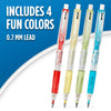 Paper Mate Clearpoint Mechanical Pencils, HB #2 (0.7 mm), Assorted Barrels, 4 Count