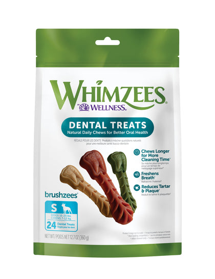 Wholesale price for WHIMZEES by Wellness Brushzees  Natural Grain Free Dental Chews for Dogs, Small Breed, 24 count ZJ Sons WHIMZEES 
