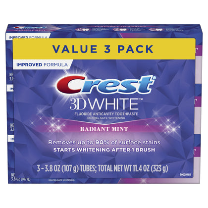 Wholesale price for Crest 3D White Radiant Mint, Teeth Whitening Toothpaste, 3.8 oz, Pack of 3 ZJ Sons Crest 
