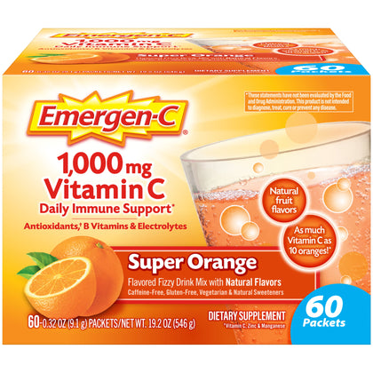 Wholesale price for Emergen-C 1000Mg Vitamin C Powder for Immune Support Super Orange - 60 Ct ZJ Sons Emergen-C 
