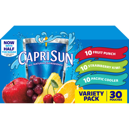 Wholesale price for Capri Sun Variety Pack with Fruit Punch, Strawberry Kiwi & Pacific Cooler Juice Box Pouches, 30 ct Box, 6 fl oz Pouches ZJ Sons Capri Sun 