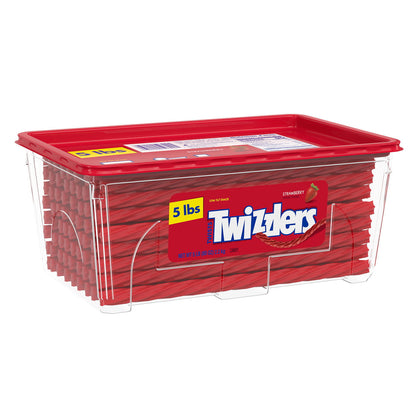 Wholesale price for TWIZZLERS, Twists Strawberry Flavored Chewy Candy, Low Fat Snack, 5 lb, Bulk Container ZJ Sons TWIZZLERS 