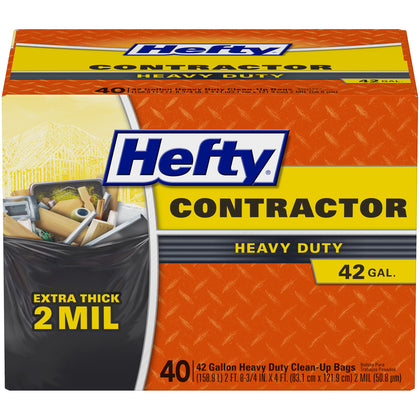 Wholesale price for Hefty Heavy Duty Contractor Extra Large Trash Bags, 42 Gallon, 40 Count ZJ Sons Hefty 