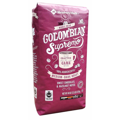 Wholesale price for Member's Mark Colombian Supremo Whole Bean Coffee (40 oz.) ZJ Sons Member's Mark 