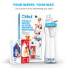 Cirkul 22 oz Plastic Water Bottle Starter Kit with Blue Lid and 2 Flavor Cartridges (Fruit Punch & Mixed Berry)