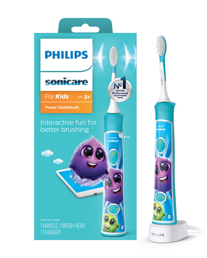 Philips Sonicare For Kids Bluetooth Connected Electric Rechargeable Toothbrush, HX6321/02