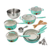 The Pioneer Woman Classic Ceramic Breezy Blossom Cookware Set, 25 Piece Set