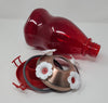 Griffin Products 40. oz Red Hand-Blown Glass Hummingbird Feeder and Vase