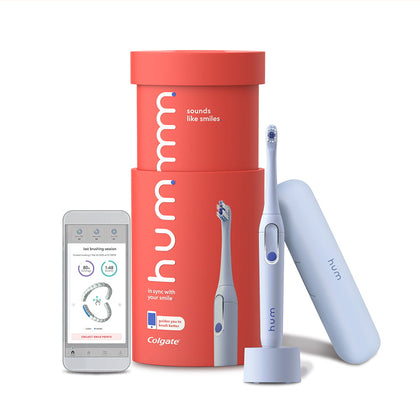 Wholesale price for hum by Colgate Smart Electric Toothbrush Kit, Rechargeable Sonic Toothbrush with Travel Case, Blue ZJ Sons hum by Colgate 