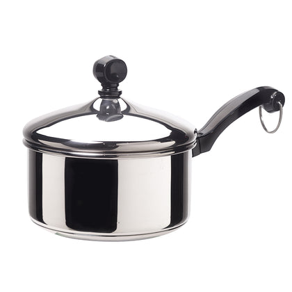 Farberware 1-Quart Classic Series Stainless Steel Saucepan with Lid, Silver