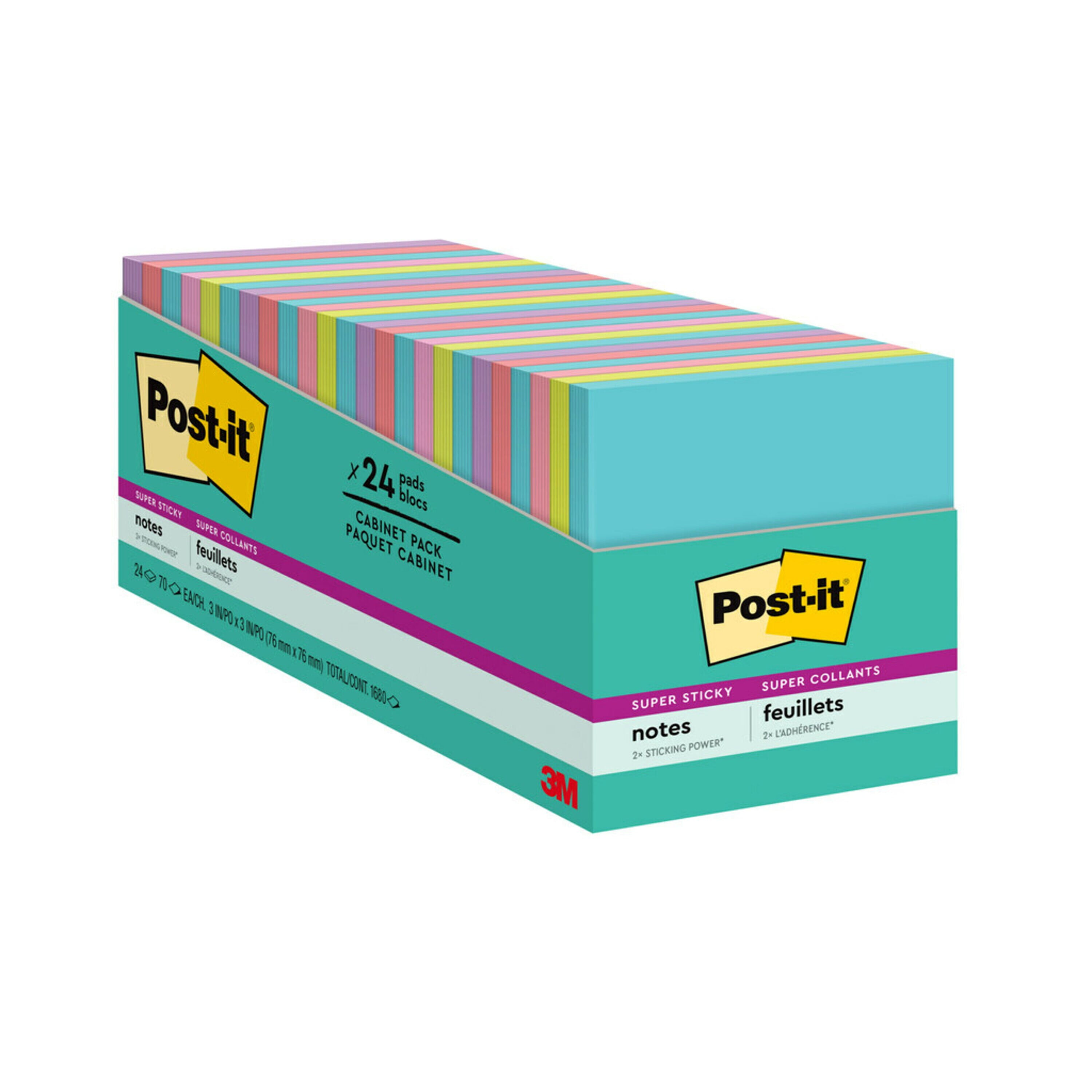 Post-it Sticky Notes Value Pack, 3 in x 3 in, Canary Yellow, 16 Pads