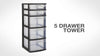 Sterilite Plastic 5-Drawer Tower, Black with Clear Drawers, Adult