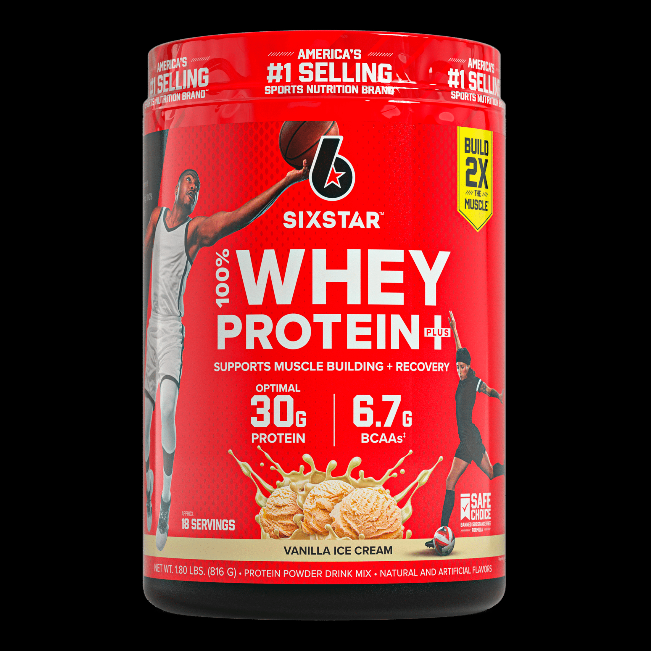 69cb89ed00ea85ff721ed010827fe3eca8316220fddef3a821a7a.jpg Six Star Pro Nutrition 100% Whey Protein Powder Plus, 30g Protein, Vanilla Cream, 1.81 lbs - Image 1