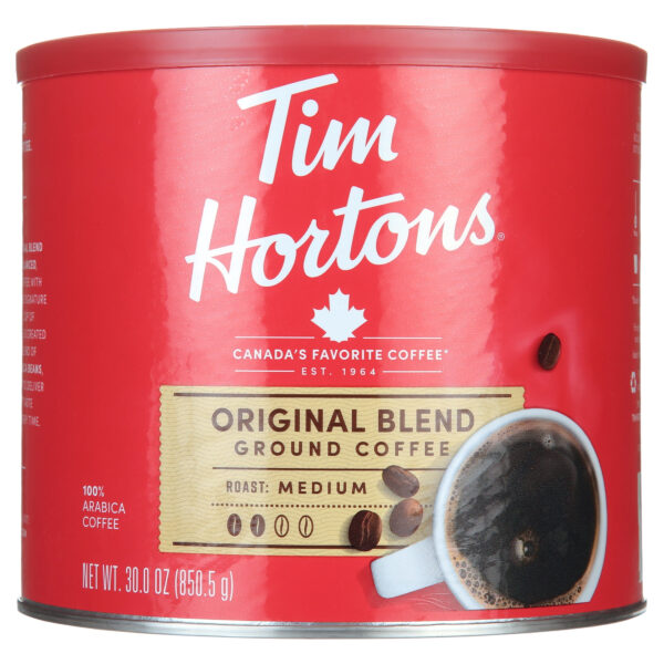 Tim Hortons Original Blend Ground Coffee, 100% Arabica Medium Roast, 30 oz Canister