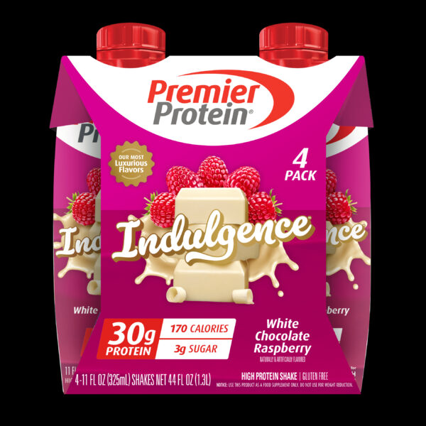 Premier Protein Indulgence Protein Shake, White Chocolate Raspberry, 30g Protein, 11 fl oz, 4 Ct