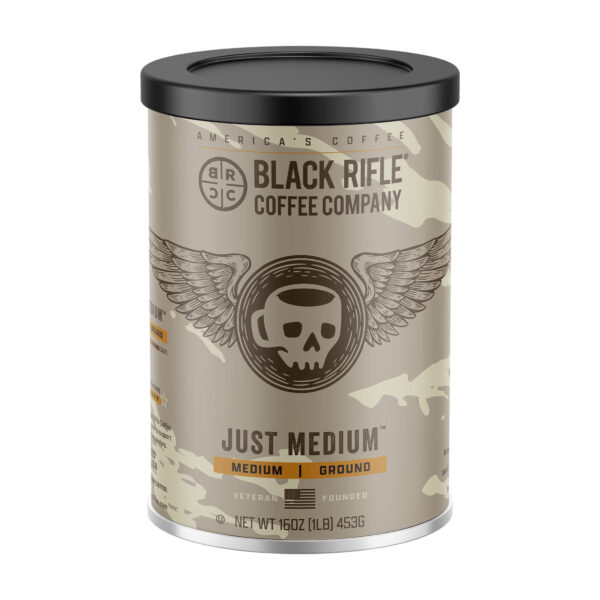 Black Rifle Coffee Company Just Medium™, Medium Roast, Ground Coffee Canister, 16oz