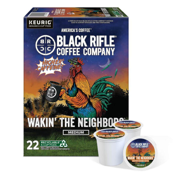 Black Rifle Coffee Company Wakin the Neighbors High Caffeine Keurig K-Cup Pods, Medium Roast, 22 Ct