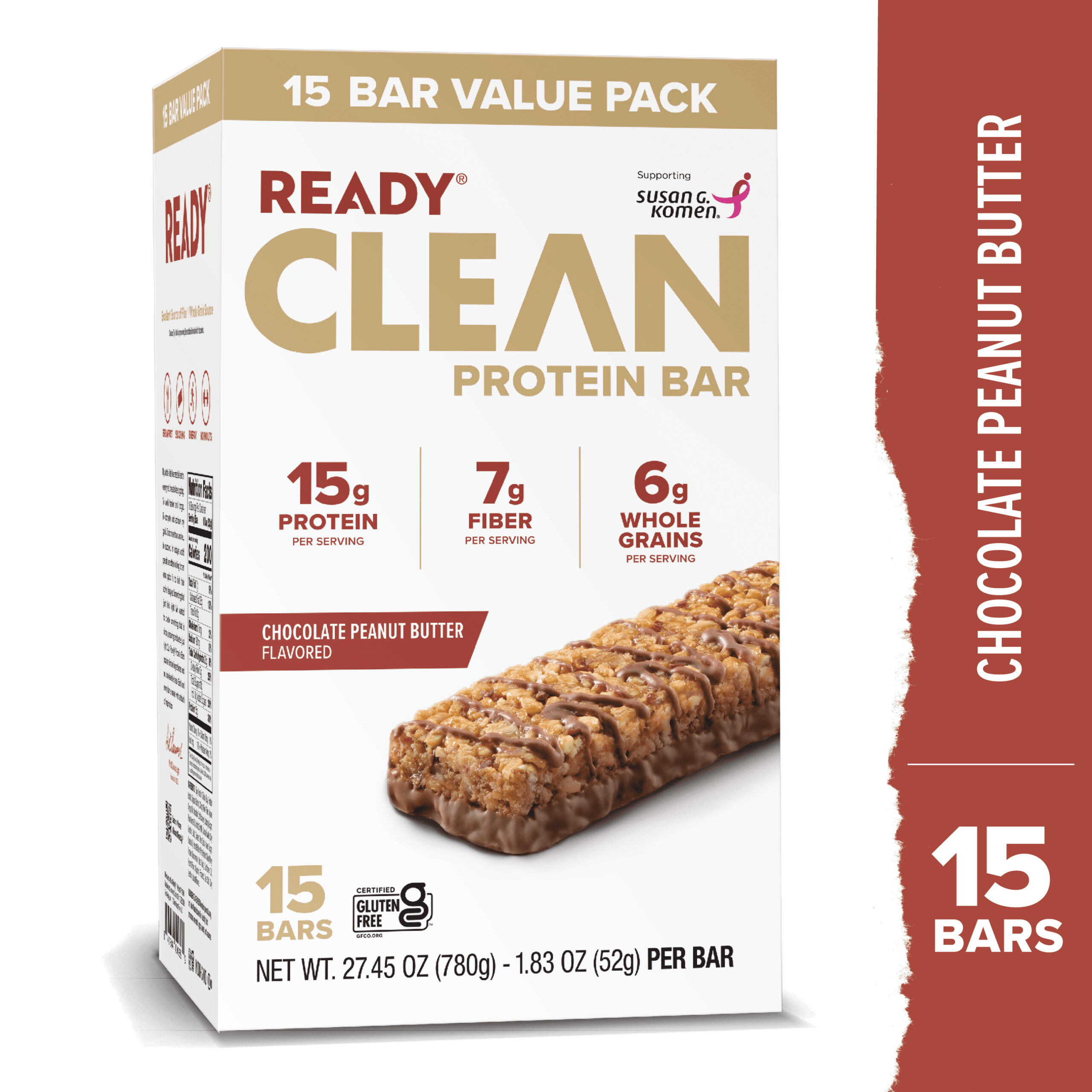 69d62e31779d1f345a892fbc7a3323b971ec44b5bdbd5c6c5c79c.jpg Ready Clean Protein Bar, Chocolate Peanut Butter, 15 Count - Image 1