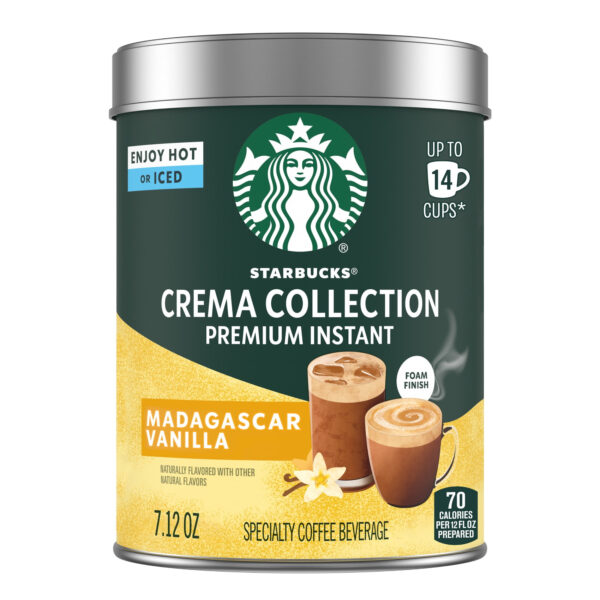 Starbucks Crema Collection Premium Instant Madagascar Vanilla Flavored Coffee, 7.12 oz