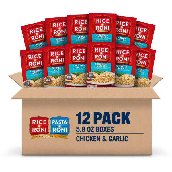 (12 pack) Rice-A-Roni Chicken & Garlic Rice & Vermicelli Mix, 5.9 oz