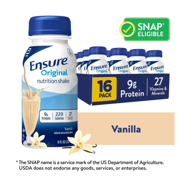 Ensure Original Nutrition Shake, 9g Protein, Vanilla, 8 fl oz - 16 Pack
