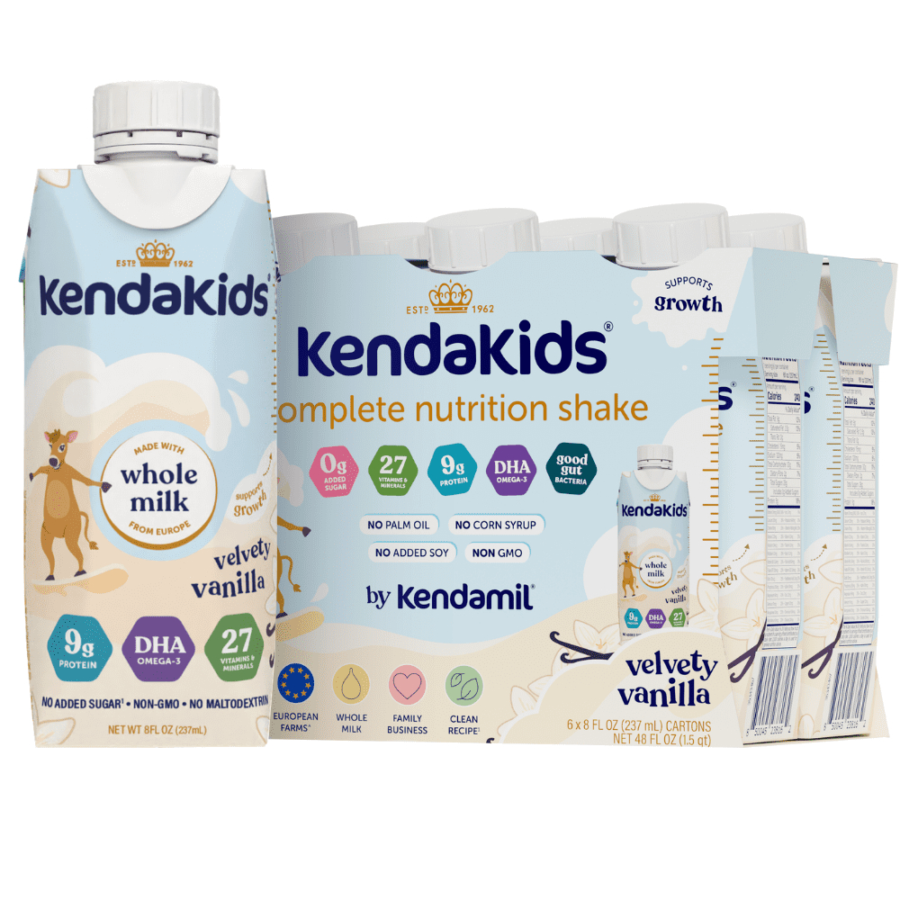 69d8b4e8c72d799273494efaee5a8cc6f52eb1398f9b79b712ffd.jpg KendaKids Complete Nutrition Shake with Protein & DHA, Velvety Vanilla, 8 fl oz, (6 Pack) - Image 1