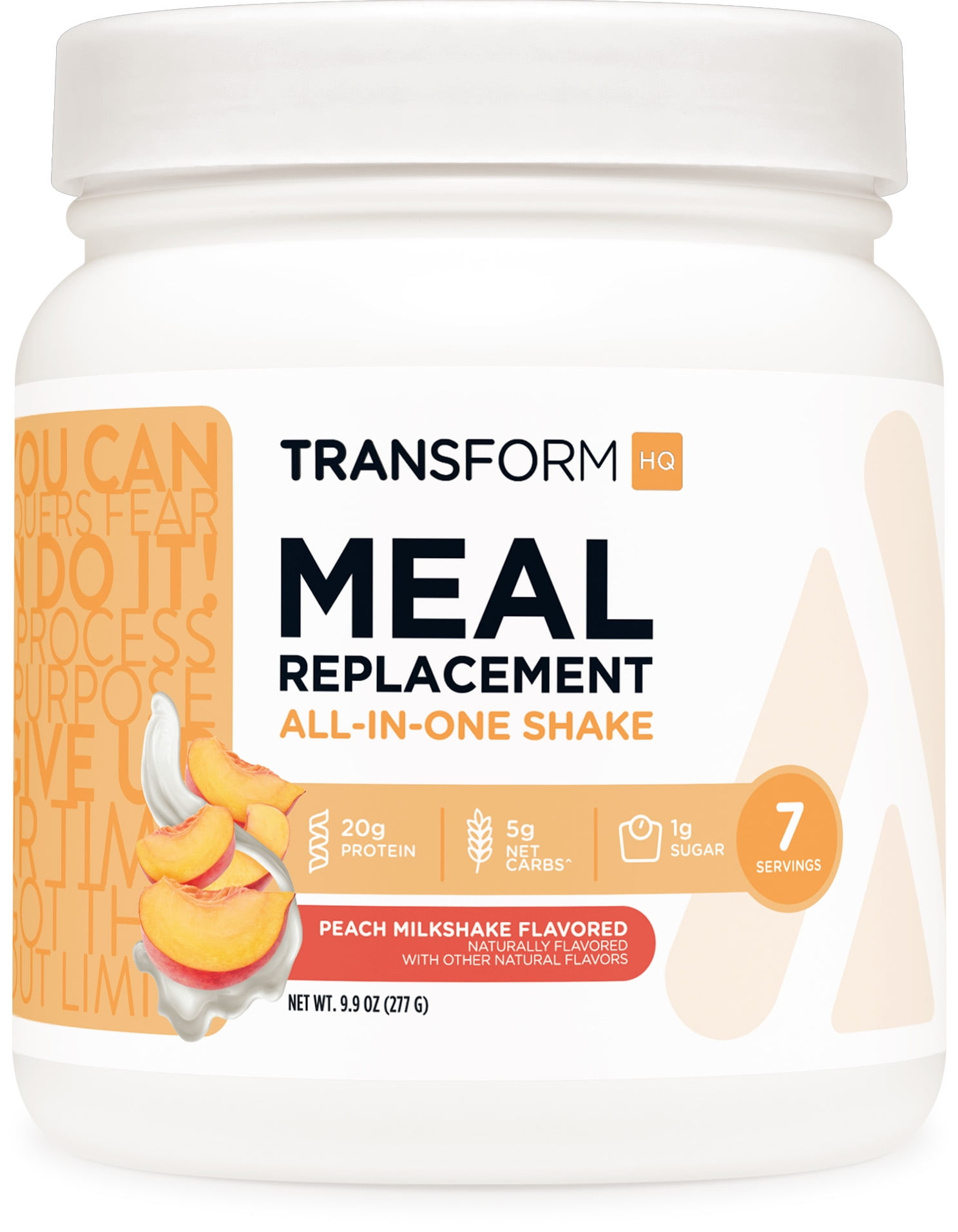 69d8b901a46582c87bf017bfa1925dfe3f3eb04be44dd18c09738.jpg TransformHQ Meal Replacement Shake Powder 7 Servings (Peach Milkshake Flavored) - Gluten Free, Non-GMO - Image 1