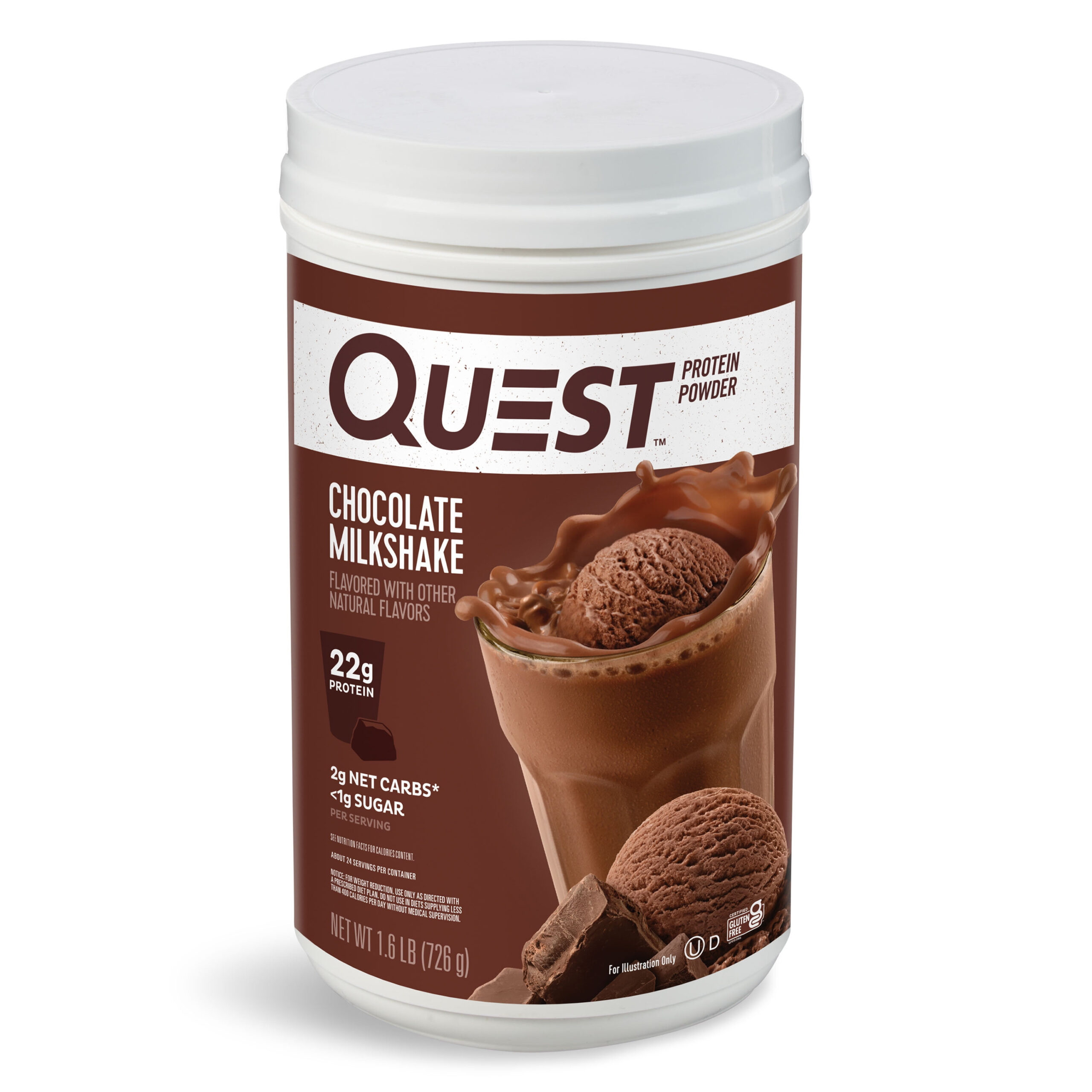 69d8b98c70aec6df4b3967be752253f58f720b83ebf5e721d6e5d.jpg Quest Protein Powder, Chocolate Milkshake, 22g Protein, 1.6 lb., 25.6 oz - Image 1
