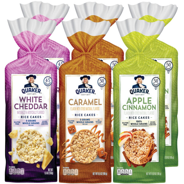 Quaker Gluten Free Rice Cakes, Variety Pack, 6 Bags